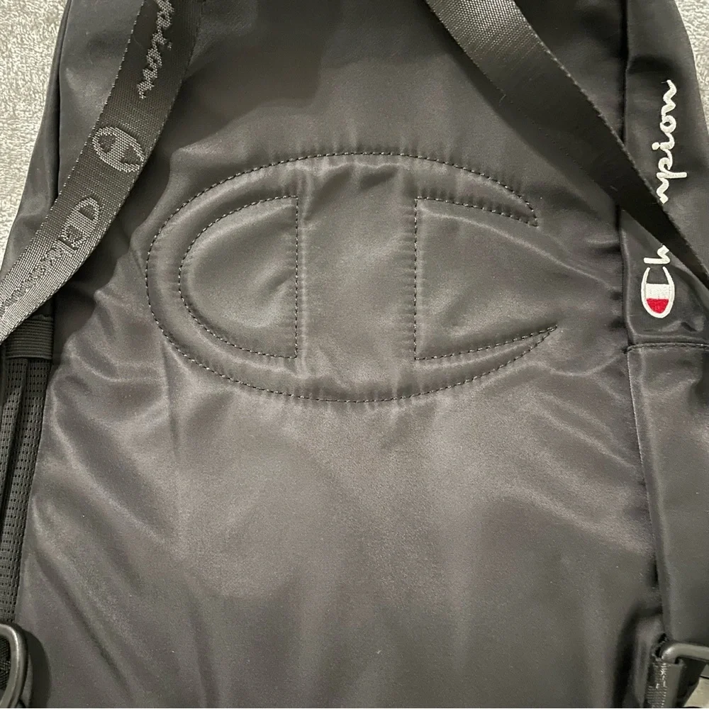 Champion Black Backpack with Bold Oversized C Logo OS